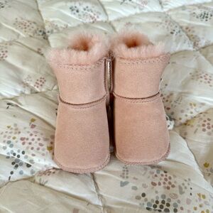 UGG Pink Baby Girl Booties, Size XS